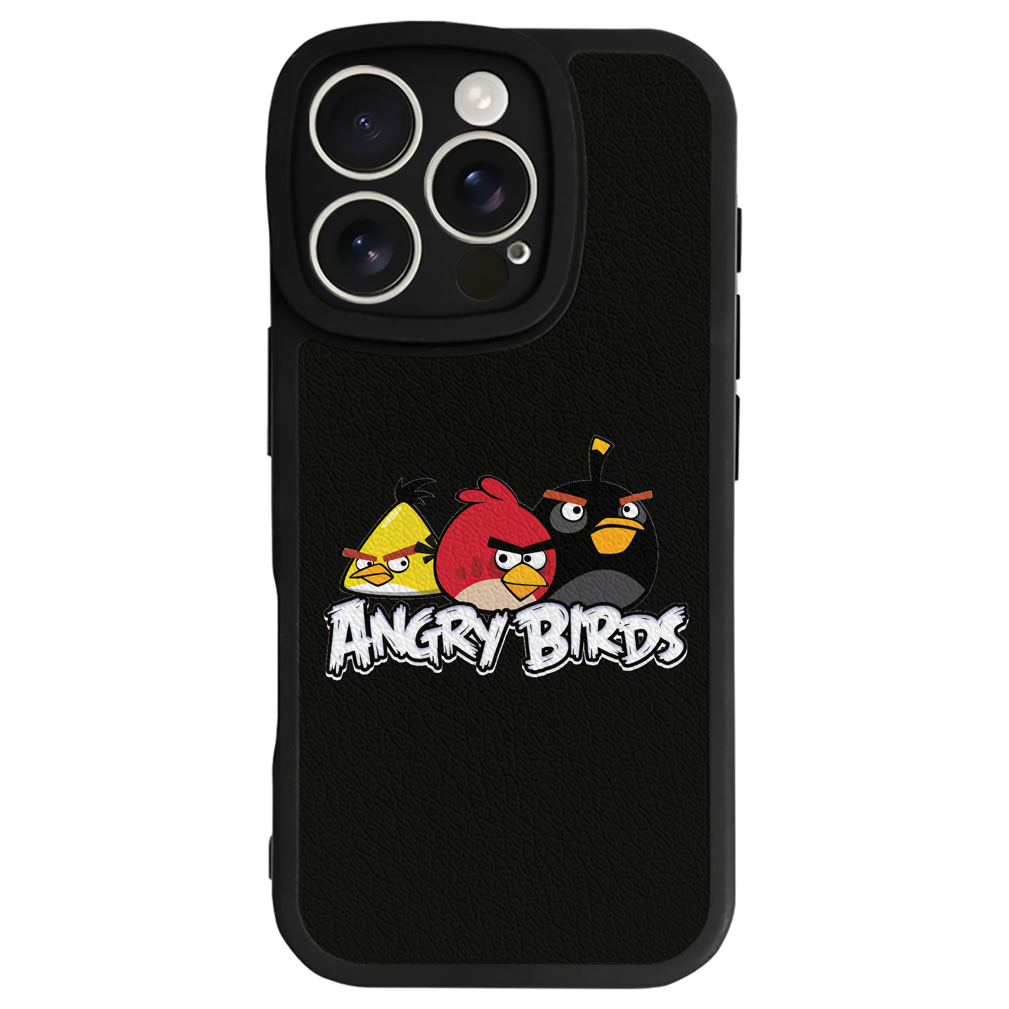 （画像用） Angry Birds アングリーバード 【iPhone 16シリーズ対応】シリコンスマホケース（レザー調） 材質：シリコン